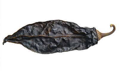 Extra large Mexican dried chili pepper isolated on white background with a minimalist style