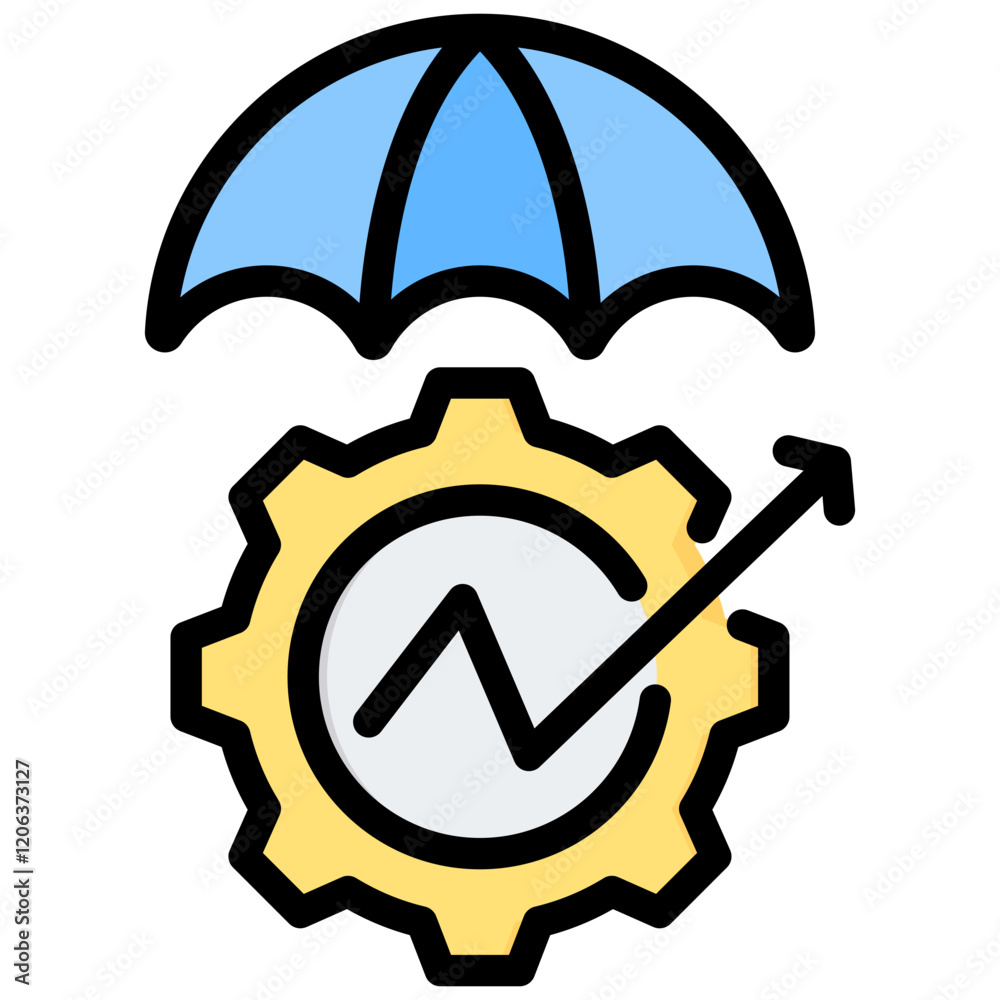 Poster mitigation outline color icon
