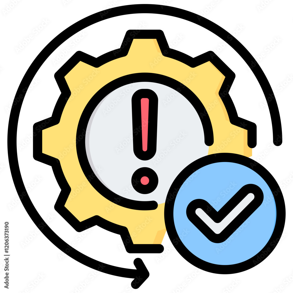 Poster fault isolation outline color icon