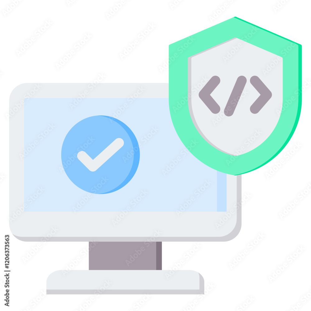 Poster software reliability flat icon