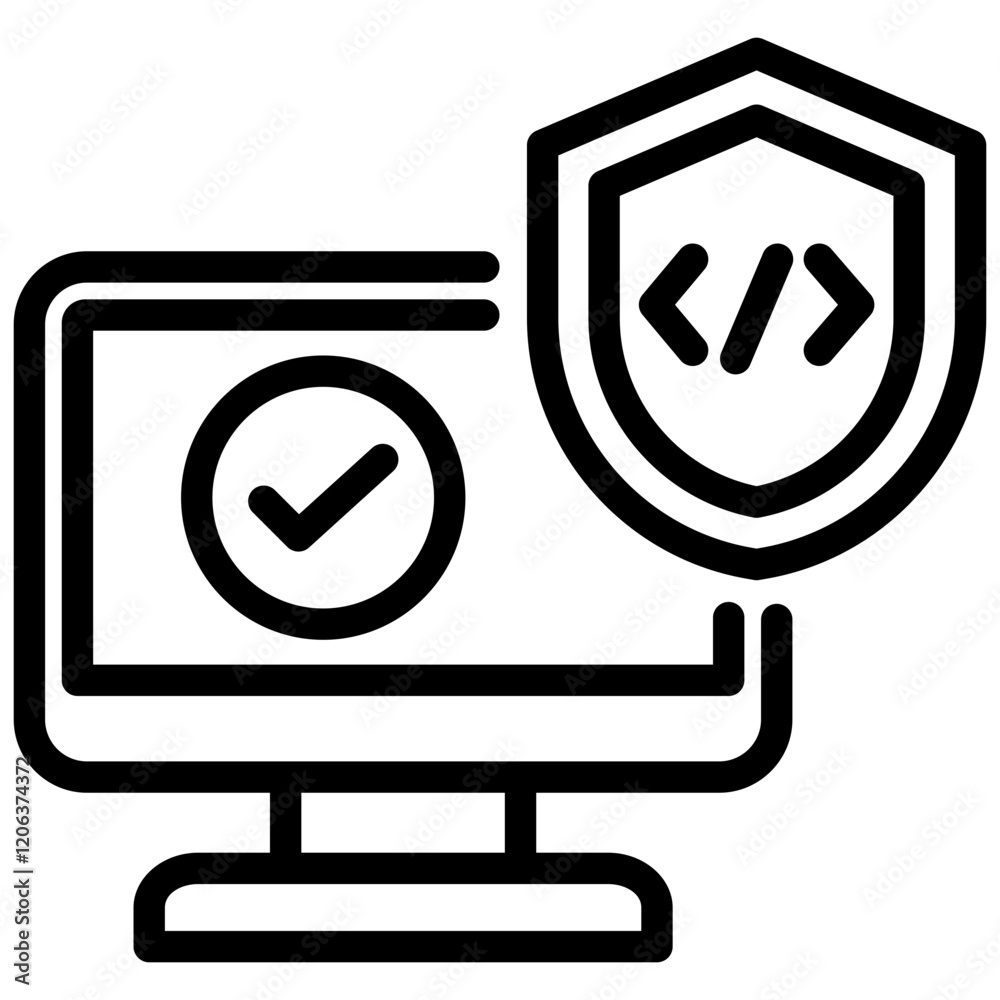 Poster software reliability outline icon
