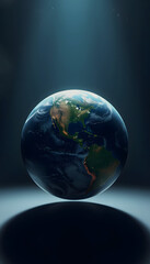 Fototapeta premium earth view from space concept communication, Diffused lighting, with white tones