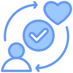 User Satisfaction Blue Icon
