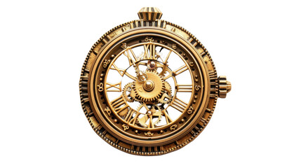 
Gold wrist watch on transparent background 