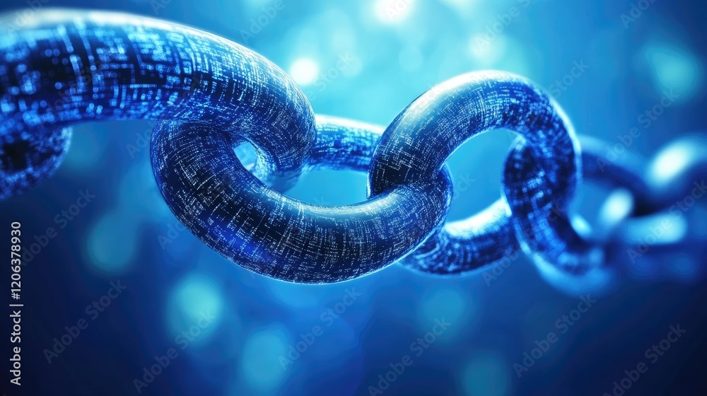 Poster Digital Chain Links Interconnected Data Security