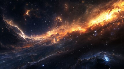 Fototapeta premium Stunning cosmic landscape showcasing vibrant colors and stars.