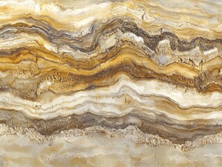 Abstract stone texture with wavy patterns in beige, brown, and gray tones.
