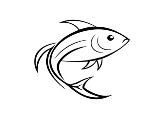 Minimalist Fish Logo Design - Stylish Fish Line Art Illustration
