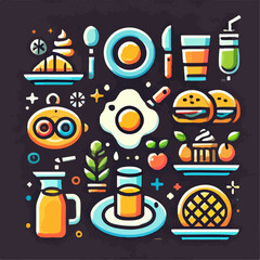 icon of food, logo, food,  illustration of food store, vector of food, pizza, food store, 