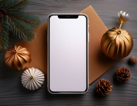 mobile screen mockup showing a white placeholder for app content or text