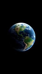 Fototapeta premium Planet Earth viewed from space, isolated on black, origami, with white tones