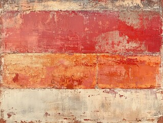 Fototapeta premium Abstract textured wall in red, orange, and beige.