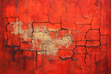 Abstract Red and Beige Cracked Texture