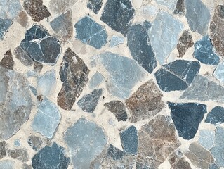 Fototapeta premium Irregular stone mosaic in grey and brown tones.