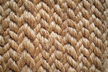 Fototapeta premium Close-up of textured woven rope mat