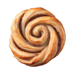 Fototapeta premium baked cinnamon twist isolated on transparent background