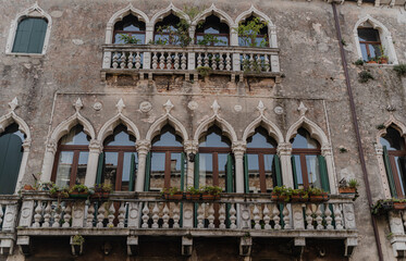 Obraz premium Venetian building. View of the old house.