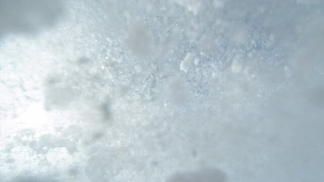 Super Slow Motion Shot of Big Snow Avalanche Falling on Camera at 1000fps.