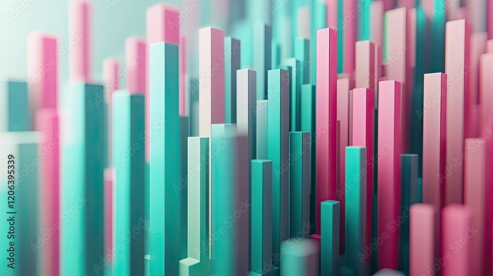 Poster Abstract Colorful Columns Representing Data Visualization