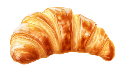 baked croissant isolated on transparent background