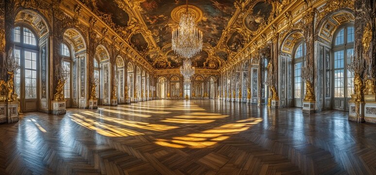 Palace of Versailles' Hall of Mirrors: A Sunlit Masterpiece