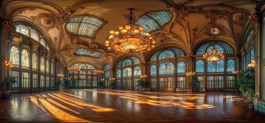 Obraz premium Grand Ballroom's Majestic Sunlight