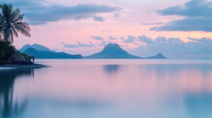 Fototapeta premium Seascape in early morning sunrise over sea Nature landscape 