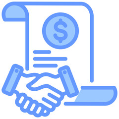 Business Partnership Blue Icon