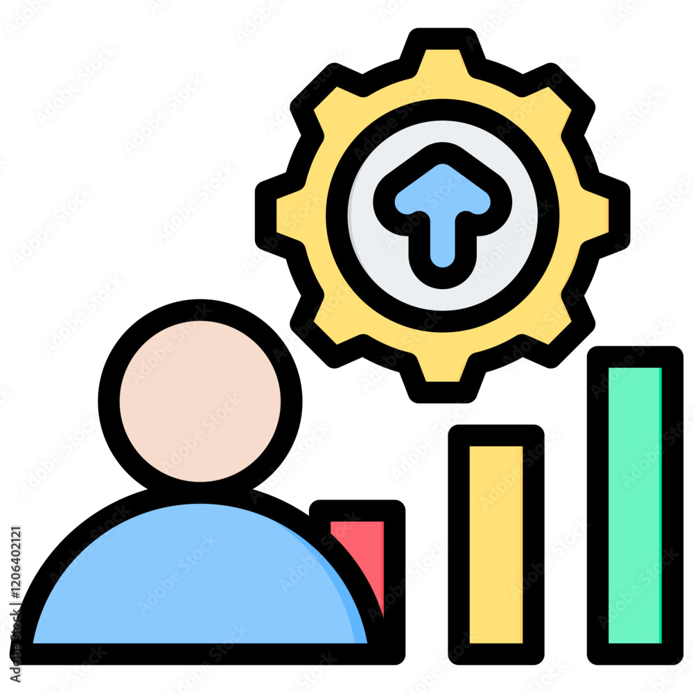 Poster development outline color icon