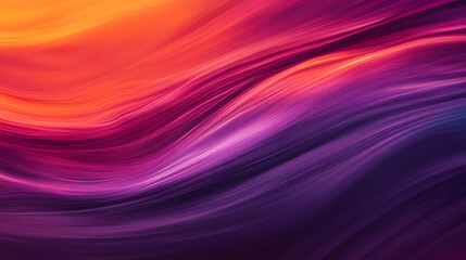 Abstract orange and purple flowing waves, creating a dynamic and creative visual atmosphere.