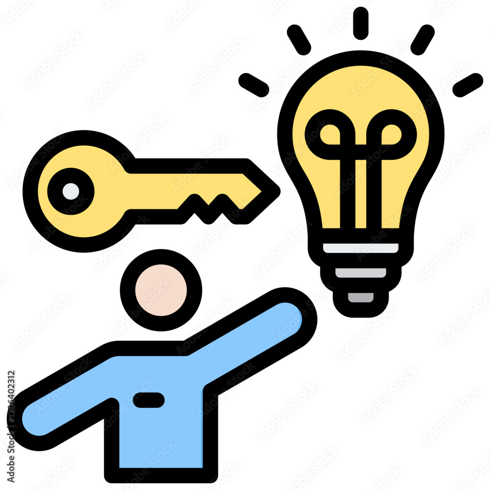 Poster Problem Solving Outline Color Icon