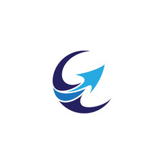 Naklejka premium abstract arrow logo in flat design style