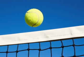 tennis ball on the net