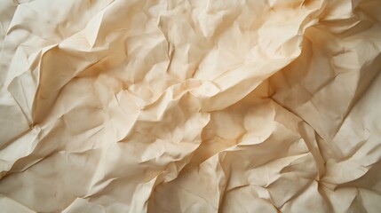 Obraz premium Crumpled Beige Fabric/Paper Texture Background