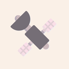 Stylized Illustration of a Satellite with a Dish and Solar Panels for Space Research