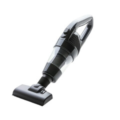 A sleek, handheld vacuum cleaner designed for efficient cleaning in tight spaces and easy maneuverability, Transparent Background.
