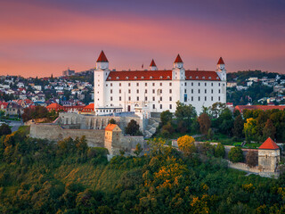 Castle of Bratislava, Slovakia at sunset