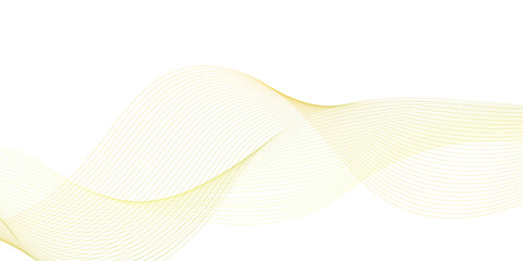 Wavy shiny golden moving wave lines design element for banner design. Abstract futuristic technology wave glowing lines background. Frequency sound wave technology, science, banner, template design.