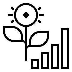 Fototapeta premium growth icon, line icon style