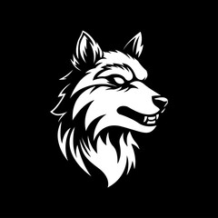 angry alpha wolf head perfect for sport team or adventure mascot logo vector illustration design