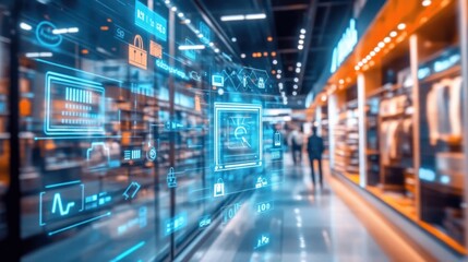 Futuristic retail shopping experience.