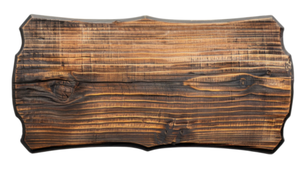 Wooden sign on transparent background