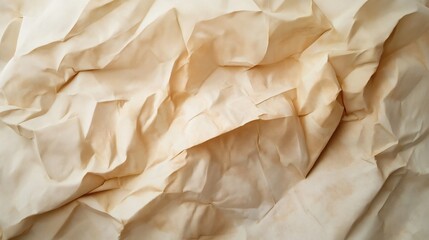 Obraz premium Crumpled Beige Fabric/Paper Texture Background