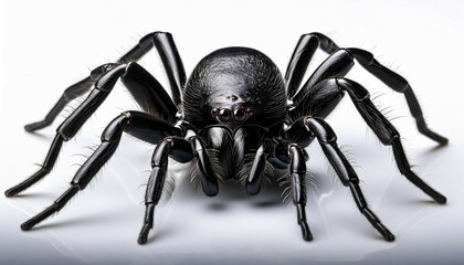 Obraz premium an isolated black spider is shown on a white background highlighting its distinct shape and dark coloration