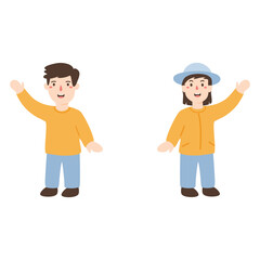 Boys and girls are playing together happily