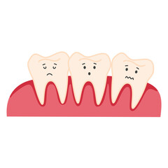 Crowding tooth icon. Dental problem concept