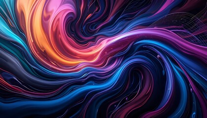 Fototapeta premium Abstract Swirling Colorful Liquid Paint Design