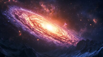Fototapeta premium A stunning depiction of a galaxy with vibrant colors and depth.