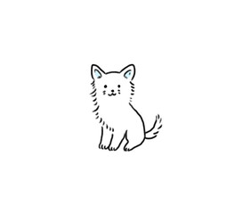 手書きの線画可愛い犬シリーズ　チワワ