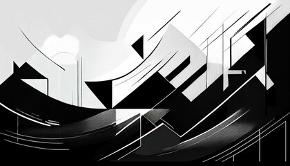 black and white painting with a white background